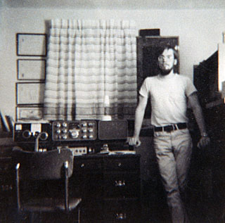 [WA1JMO in shack, Waterbury, Conn., 1976]